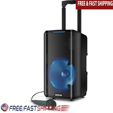 Portable Bluetooth Loudspeaker Battery Powered PA System W/ Microphone FM Radio