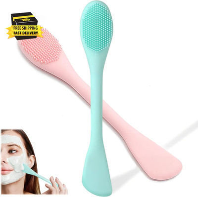 2 PCS Facial Cleansing Brush,2 in 1 Silicone Face Mask Brush for Exfoliating,Mas