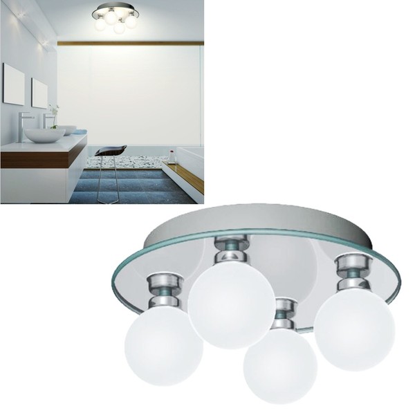 Spiegel Decken-Leuchte Star 4 Kugeln 230V G9 FüR Led O. Halogen, Bad-Lampe IP44-image
