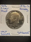 1976 S Kennedy Half Dollar 40% Silver 50c “0726102” Bicentennial Proof