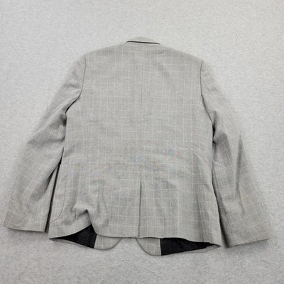 Burton グレー ジャケット 4ポケット Burton Menswear Blazer Mens 42L Gray Plaid Pockets Suit Jacket