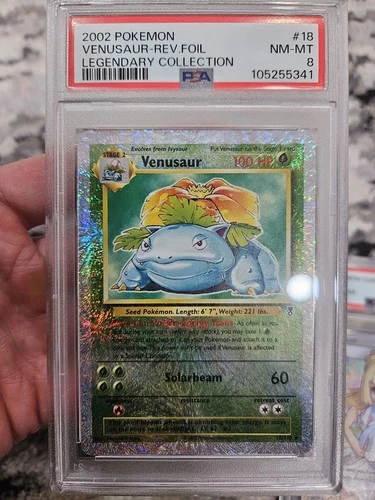 Pokemon Legendary Collection #18 VENUSAUR REVERSE FOIL PSA 8 NM/Mint
