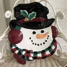 Fritz and Floyd Snowman Plate/ Hanger  NOS