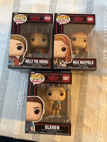 Funko Pop Stranger Things Holly Max Eleven Set 1805 1807 1810 w Protector