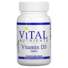 2 X Vital Nutrients, Vitamin D3, 5,000 IU, 90 Vegetarian Capsules
