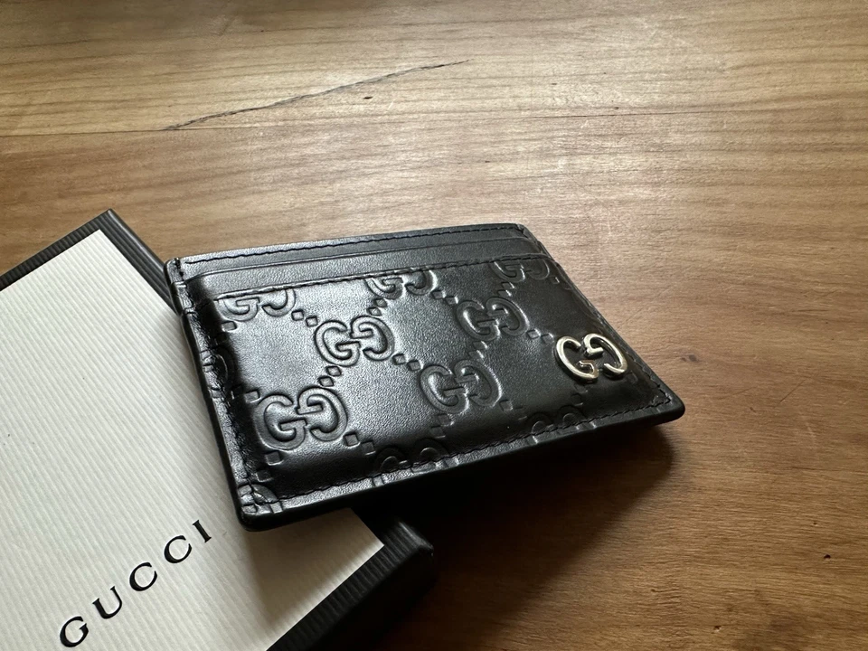 GUCCI SIGNATURE CARD CASE SCHWARZ (Kartenetui, Geldbeutel, GG) - Bild 3 von 4