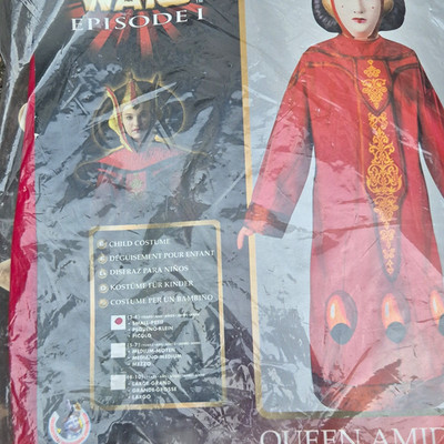 Star Wars Episode I Queen Amidala Kinderkostüm Kleid Rot/Gold Größe S