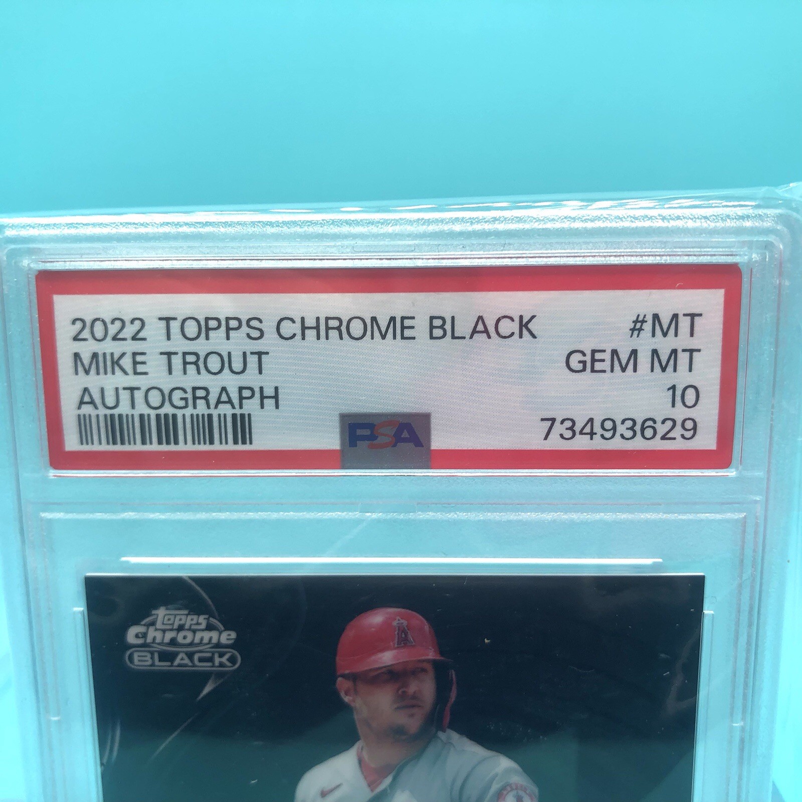 2022 PSA 10 MIKE TROUT TOPPS CHROME BLACK AUTOGRAPHS ON CARD AUTO ANGELS view 2