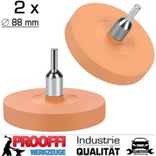 2 x Folienradierer Radierscheibe Aufkleber Klebstoff Plaketten Entferner Ø 88mm