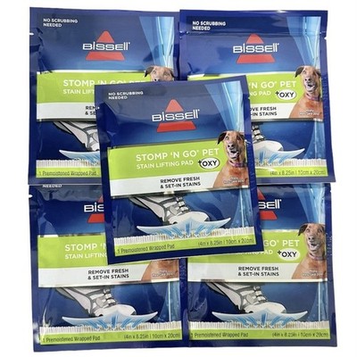 Bissell Stomp 'n Go Pet Stain Lifting Pad+ OXY 5 Pack New Sealed Remove Stains