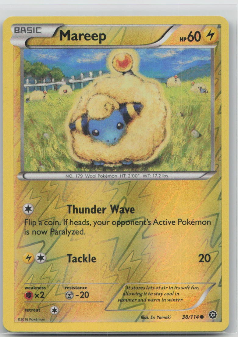 Mareep 38/114 Steam Siege Reverse Holo Common Pokemon HP