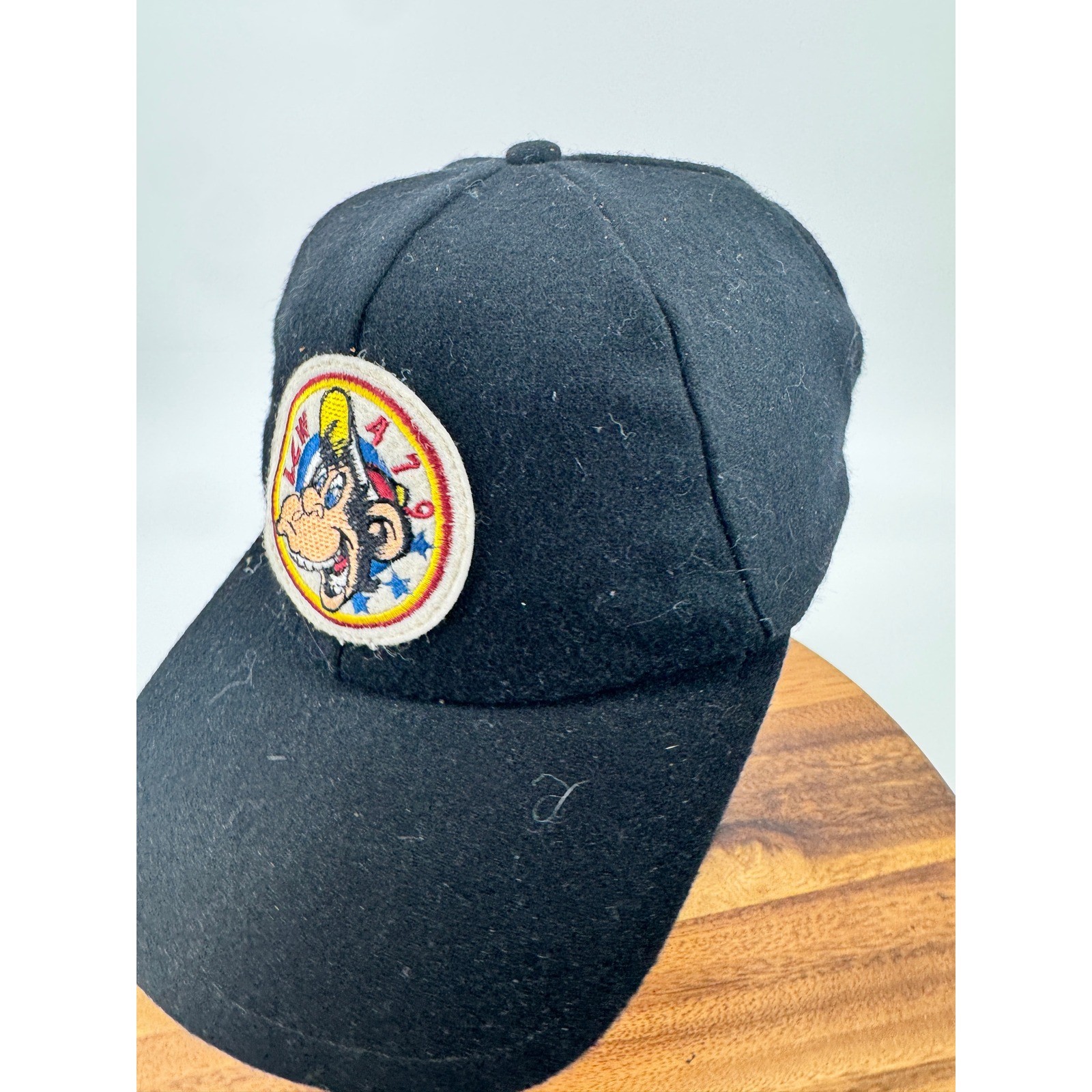Vintage Monkey Character Patch Black Baseball Cap… - image 4
