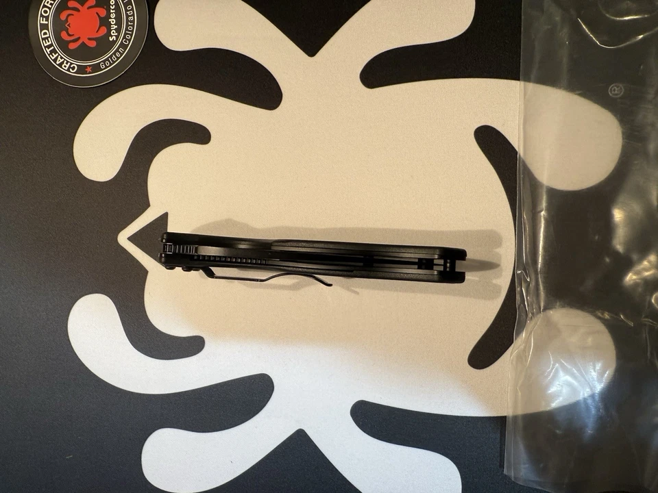 Spyderco Lightweight Tenacious Folding Knife Black Oxide Combo Blade,C122PSBBK - Image 4 of 4