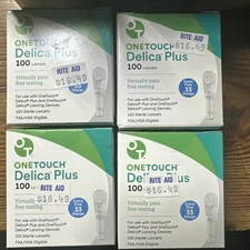 NEW 4-100 Count Boxes of One Touch Delica Plus 33G Lancets Extra Fine 2029+