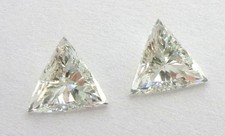MATCHED PAIR 5.0MM LIGHT CAPE VS EARTH MINED TRILLION CUT DIAMONDS 2=.54ct.