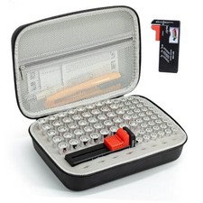 Battery Organizer Storage Case with Tester for AA AAA Button Battery black