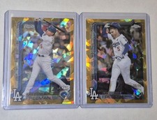 Freddie Freeman 2025 Topps Chrome Sapphire #23 Gold Base /50 + Gold Variation SP