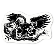 Aufkleber Sticker "Amerikanischer Adler kämpfender chinesischer Drache" (DW047936)