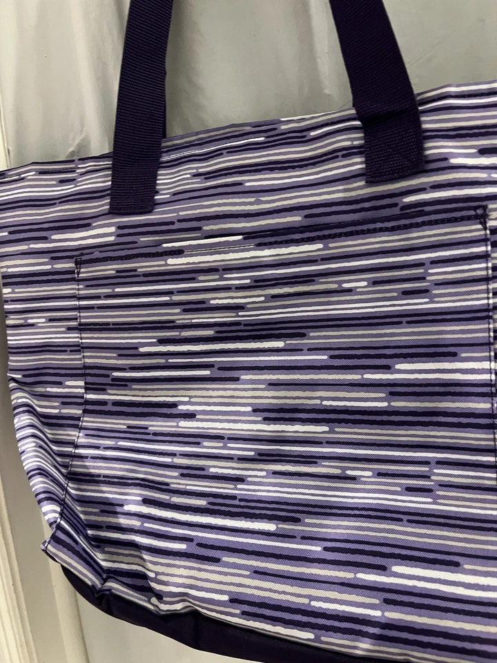 Bolso de playa térmico ceñido rápido a rayas moradas treinta y uno 20x14x8,5 Foto 3 de 4