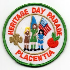 Patch Heritage Day Parade c1990 Placentia, CA Tri-City Park Girl Scouts GSC 3"
