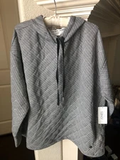 NWT Jones New York Black & Ivory Long Sleeve Hooded Top - Size 3X - $64 New