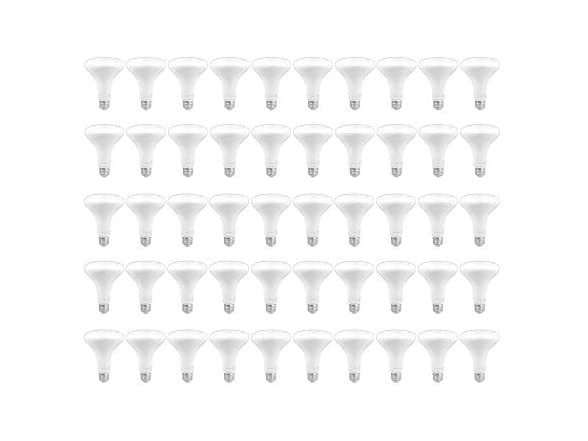 Эквивалент Amazon Basics мощностью 65 Вт, 10000 часов работы, без регулировки яркости, 50 упаковок - Нежно-белый
