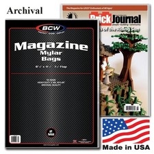 500 BCW Mylar Magazine Bags Acid Free 2 mil + Flap For DC Black Label 10 Packs