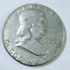 1962 Franklin Half Dollar 90% Silver Circulated Coin Free Shipping #8302