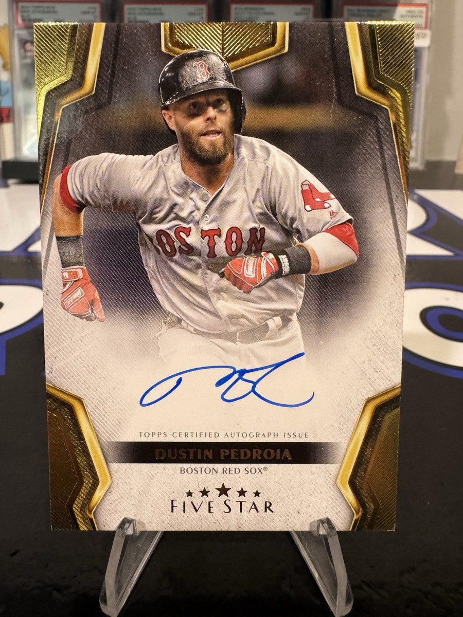 スポーツ選手 Dustin Pedroia 1/1 Autograph Patch Dustin Pedroia 07 WS Swing Boston Red Sox Autographed 11x14