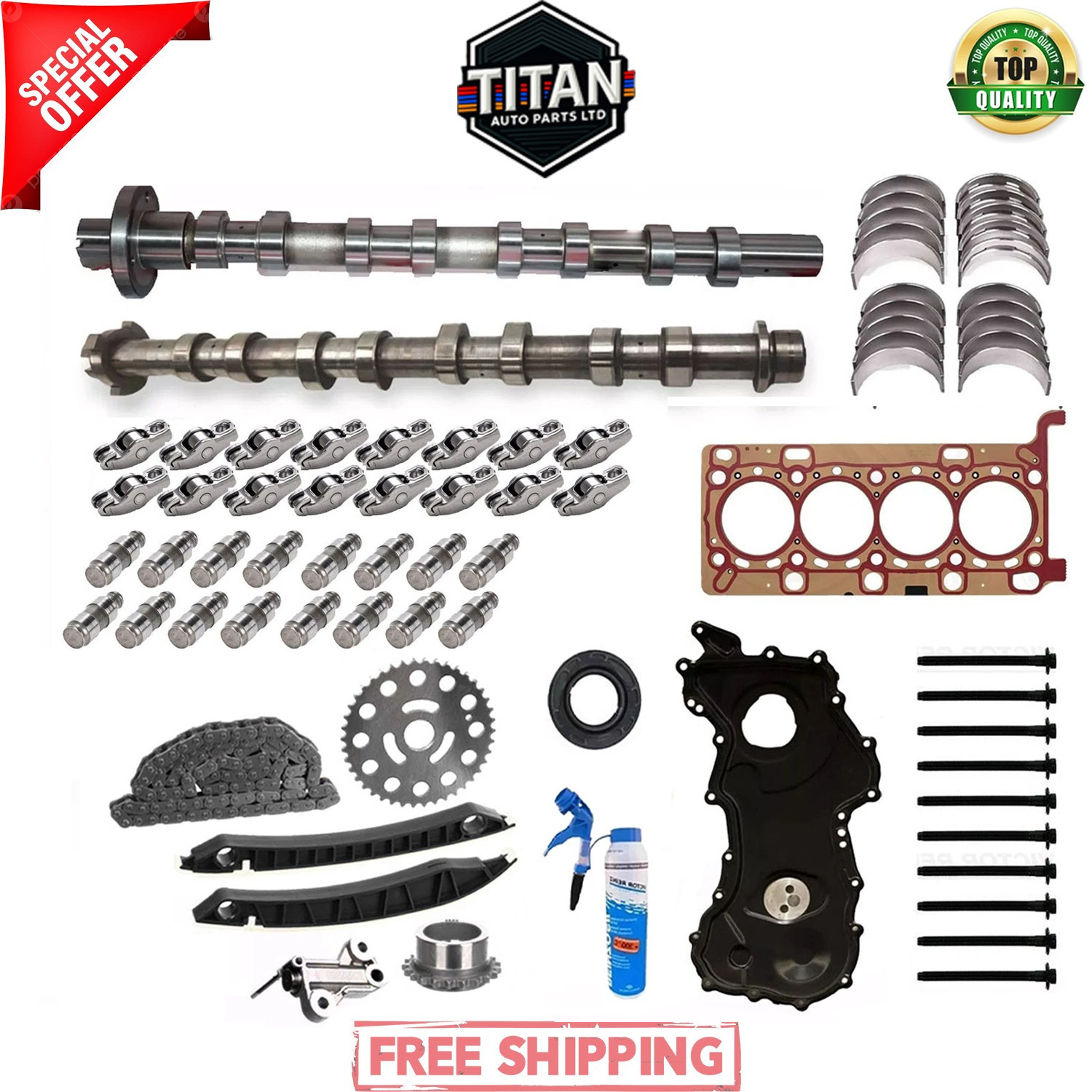 RENAULT VAUXHALL R9M INLET 1.6 DIESEL EXHAUST CAMSHAFT WITH ENGINE REBUILD PARTS thumbnail 3