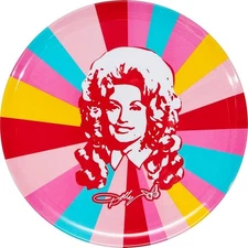 Dolly Parton Round Multi-Color Melamine Serving Tray 14" Great For Finger Foods