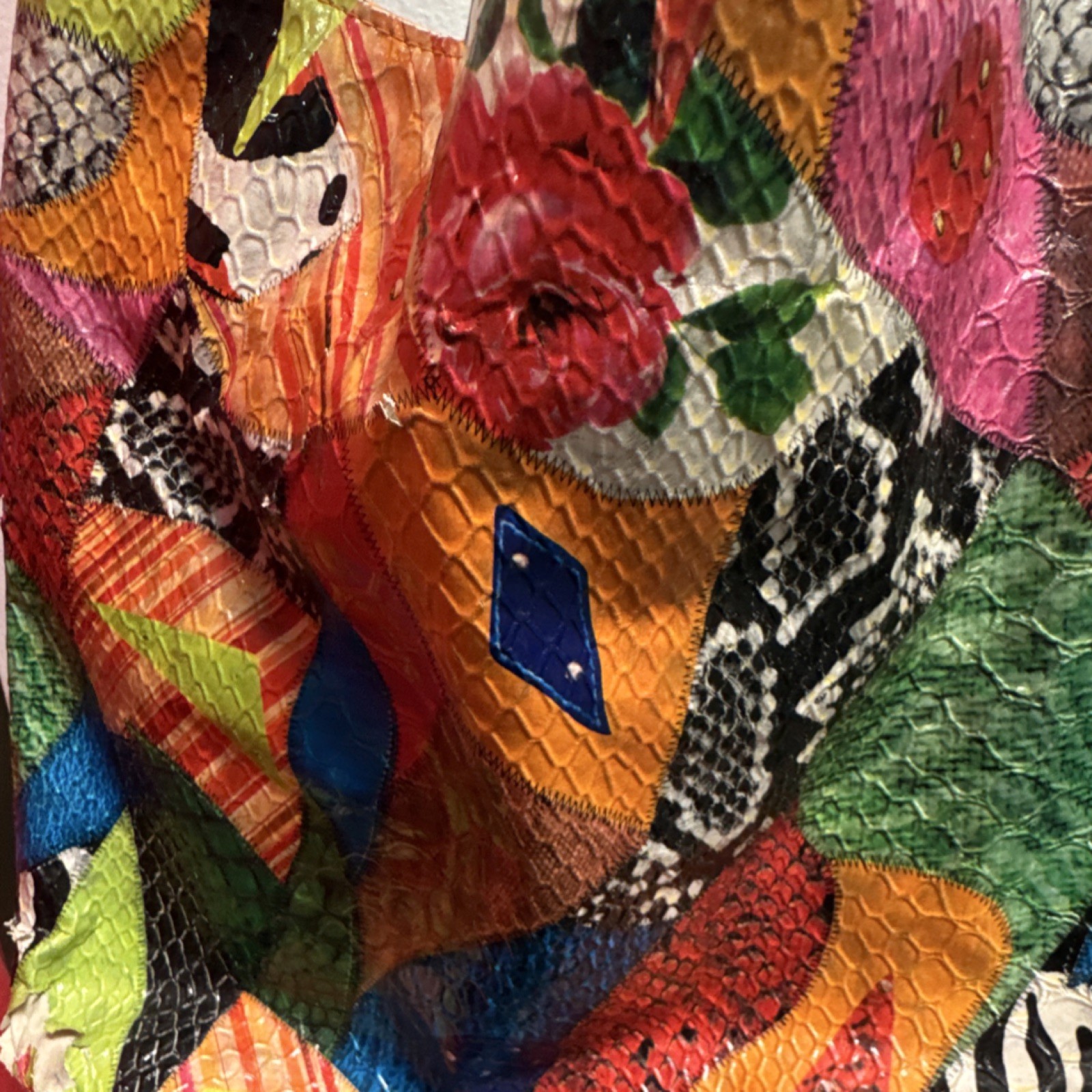 Braciano Multicolor Patchwork Shoulder Bag Gold H… - image 3