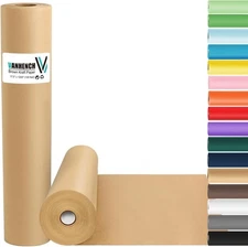Vanhench Brown Wrapping Paper Roll, Craft Kraft 17.5"x 1200"(100'), 70GSM 50LB,