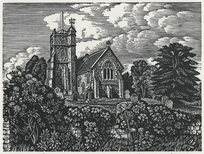 Howard Phipps Pencil Signed Wood Engraving St Michael's Coombe Bissett 1991