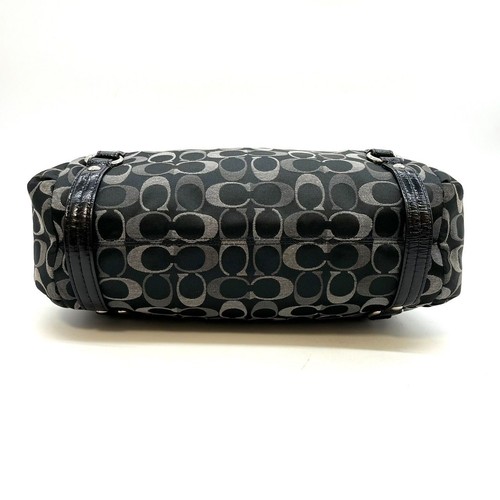 Coach Y2K Micro Signature Black Canvas Leather 2Way Hand Shoulder Bag Unisex - Photo 4/12