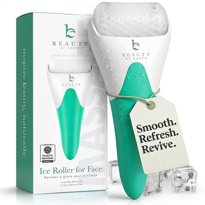 Ice Roller for Face - Smoothes Fine Lines & Wrinkles, Face & Eye Roller for Puff