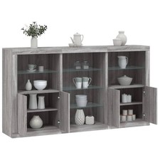 Buffet avec Lumières LED Armoire Latérale Meuble de Rangement Salon vidaXL