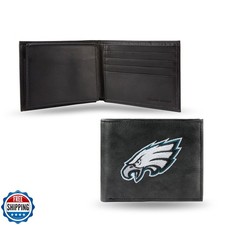 Rico Industries NFL Embroidered Leather Billfold Wallet, Philadel