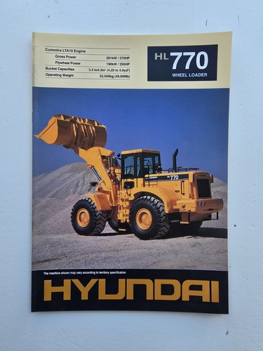 HYUNDAI HL770 WHEEL LOADER SALES BROCHURE - Picture 1 of 1