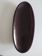 Oval Wooden Bowl - Dark, Polished Wood - 10 1 2" X 4 1/2" X 1"