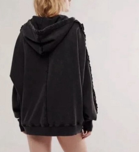 NWT Free People XOXO Sweatshirt Oversized Hoodie Ruffles Sz Small - Picture 2 of 10
