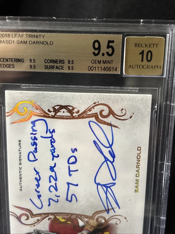 Leaf Trinity #ASD1 2018 Sam Darnold Authentic Signature Becket 10 Foto 4 de 4