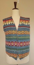 Vintage Guatemalan Women's Handmade Vest Size M Hippie Colorful Tribal Festival