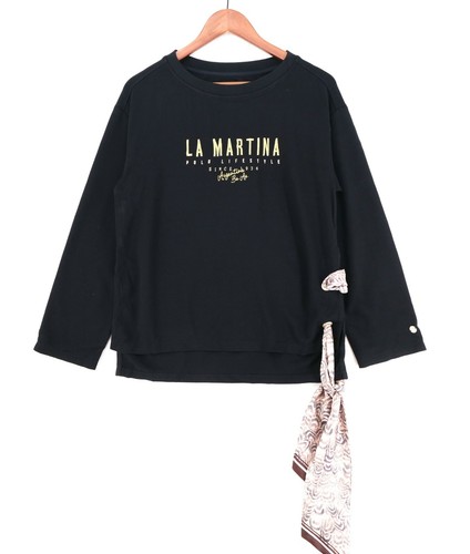 LA MARTINA Nero Pesante Maglia Pile Maglione Girocollo Felpa Misura 1/XS |  eBay