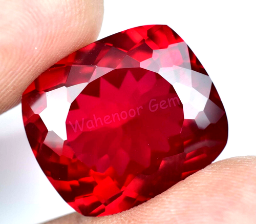 29.80 Ct Natural Blood Red Mozambique Ruby Cushion CERTIFIED Loose Gemstone - Picture 6 of 7