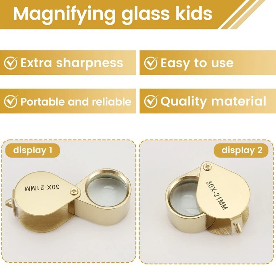 30x Jewelers Loupe Magnifier Inspection Coin Loop Magnifying Glass Eye ...