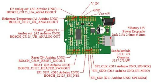Arduino Uno, placa para sensor de oxigeno de automoción. + trafo - Imagen 2 de 4