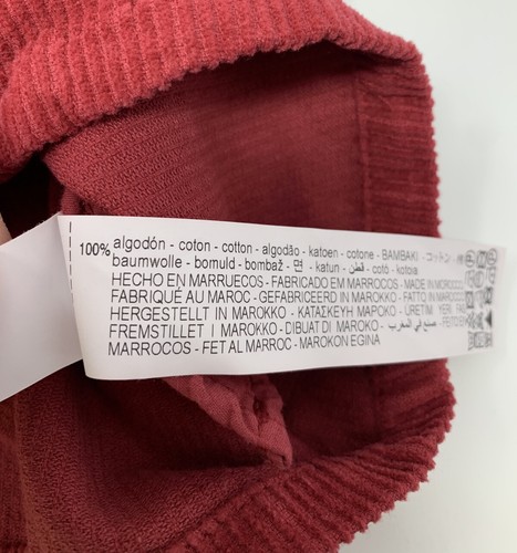 Zara Mädchen 3-4 rot Cord Pullover Kleid - Bild 7 von 7