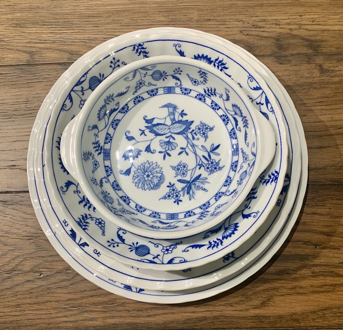 Blue Elbe By Sanyo Porcelain Dishes Set Of 5 Pieces | eBay