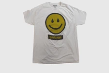 Garbage Mens Garbage Rock Band Happy Face Logo White Shirt New Large